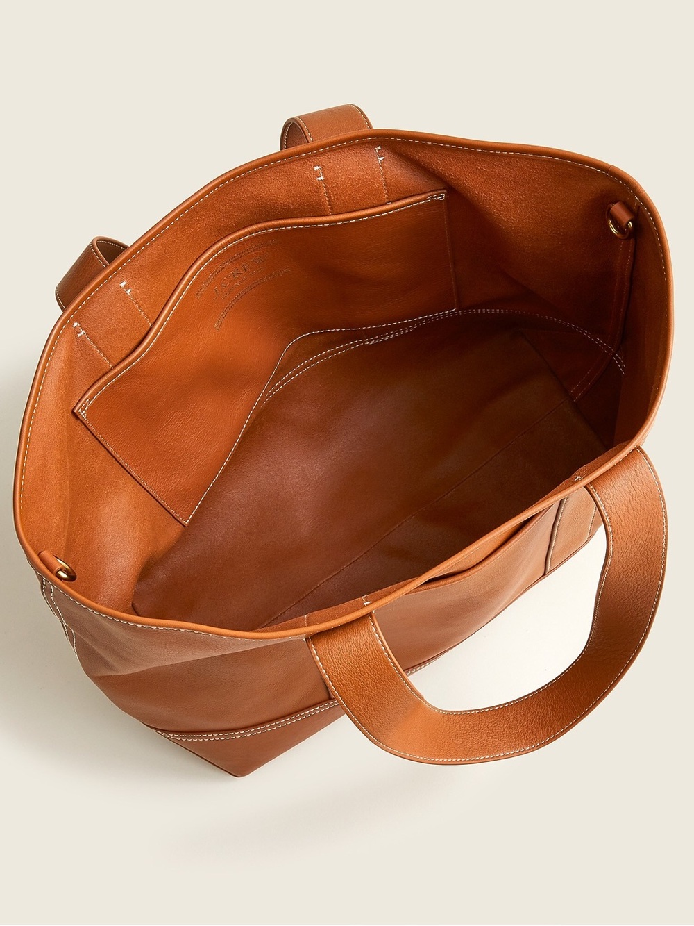J. Crew Medium Montauk Leather Tote Bag in Rich Oak - Picture 3 of 16